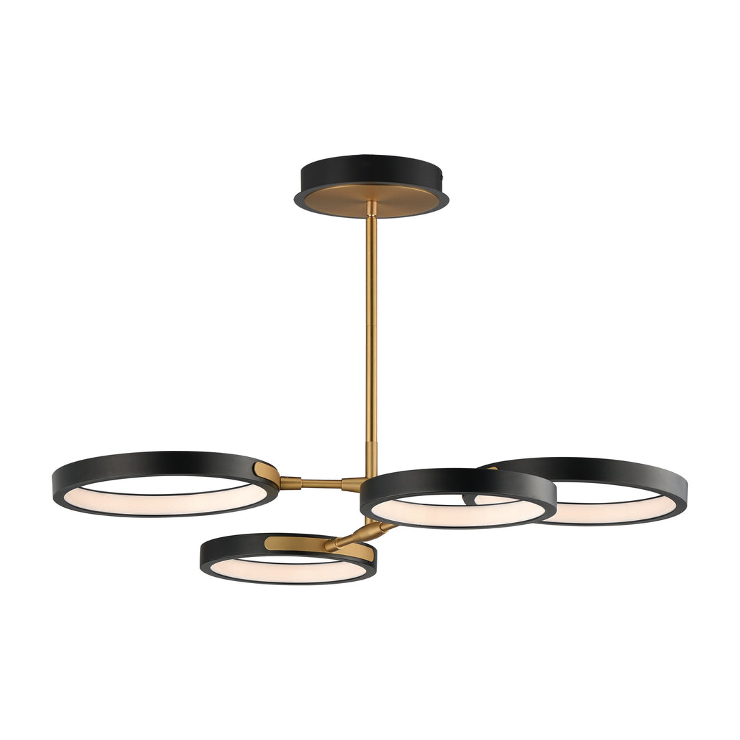 Hoopla 4-Light LED Pendant by Studio M Lighting in Black / Gold