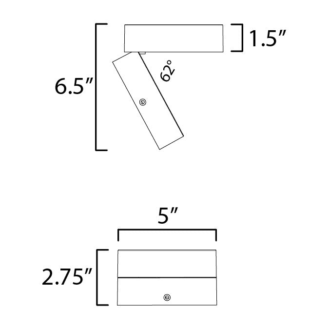 Swinger Adjustable LED Flush Mount by Studio M Lighting – line drawing