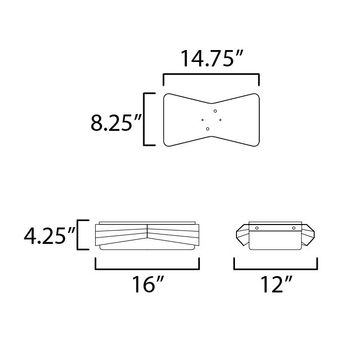 Rizzo 2-Light Flush Mount by Studio M Lighting – line drawing
