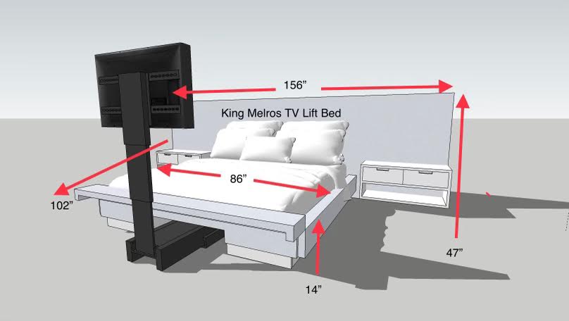 Melrose TV Lift Bed Beds Thomas Dawn
