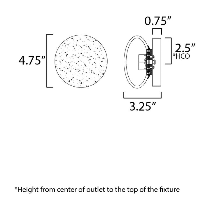 Soda Pop 5" LED Wall Sconce by Studio M Lighting – line drawing