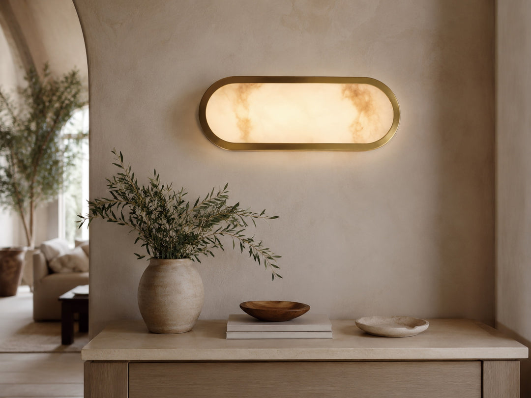 Plinth 15 LED Alabaster Wall Sconce by Studio M Lighting – lifestyle