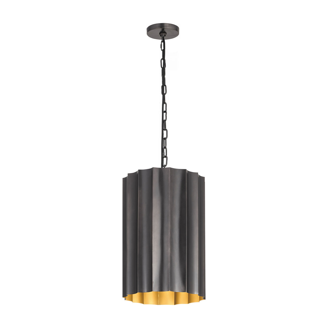 Allegra Small 1-Light Pendant by Studio M Lighting in Gunmetal / Gold