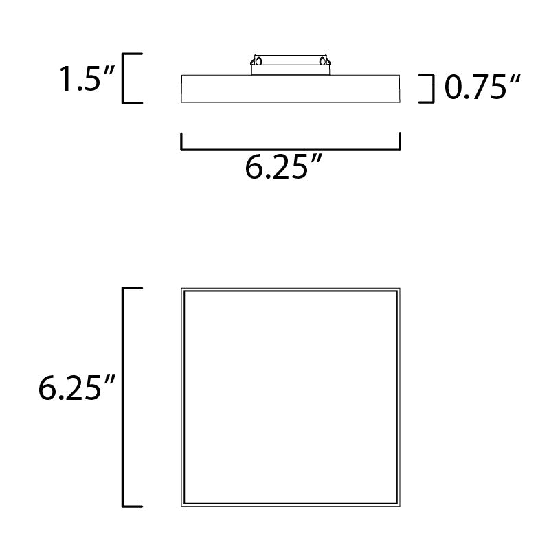 Trim SQ LED Flush Mount 3000K 567667 by Studio M Lighting – line drawing