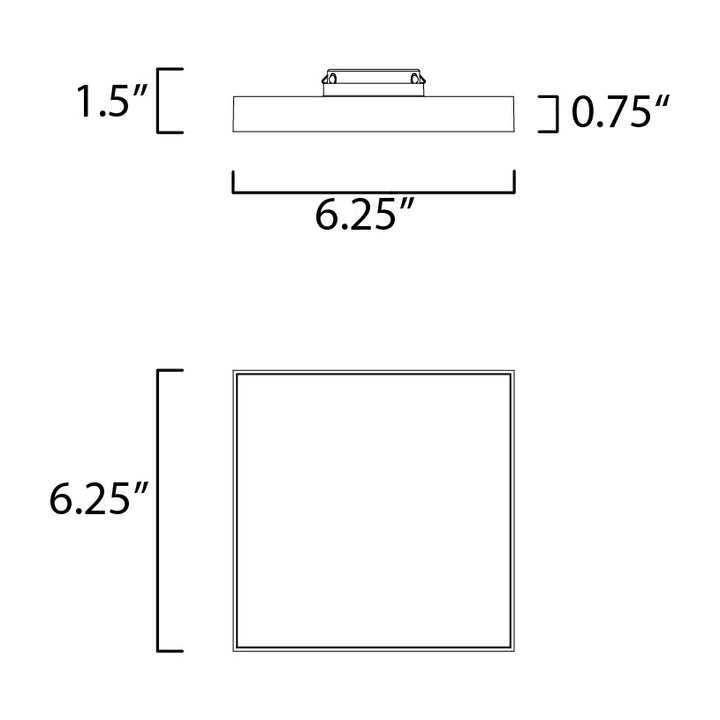 Trim SQ LED Flush Mount 3000K 567667 by Studio M Lighting – line drawing
