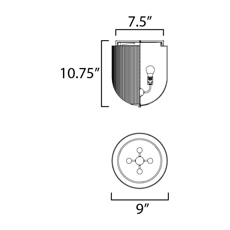 Dune 9 Flush Mount by Studio M Lighting – line drawing
