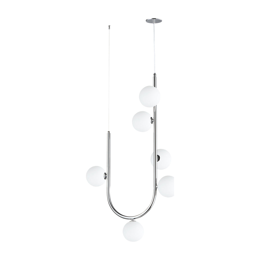 Contour 6-Light Cord Hung Pendant by Studio M Lighting in Polished Chrome