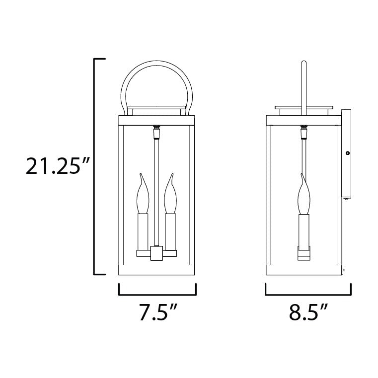 Nassau Vivex Nassau VX 1-Light Large Outdoor Wall Lantern by Studio M Lighting – line drawing