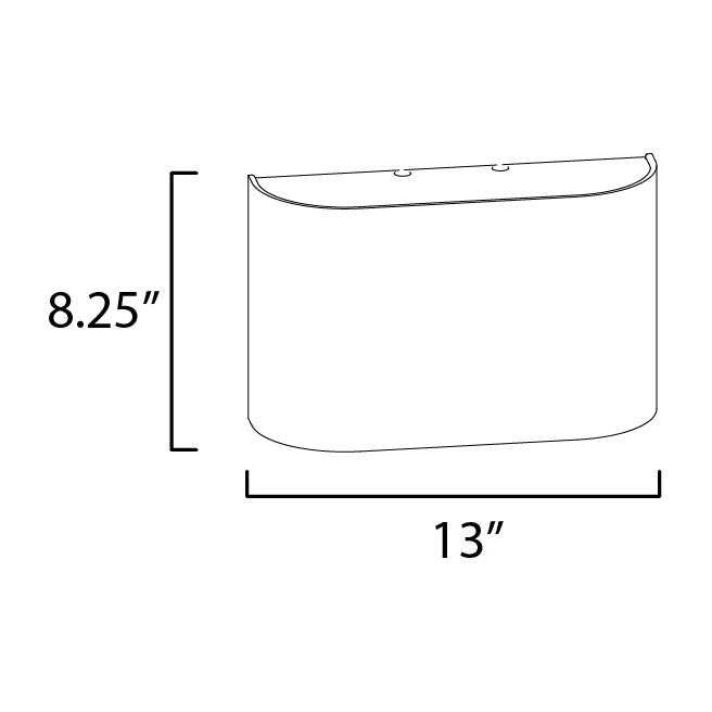 Prime 13 Wide LED Sconce 120-277 UNV Dim by Studio M Lighting – line drawing