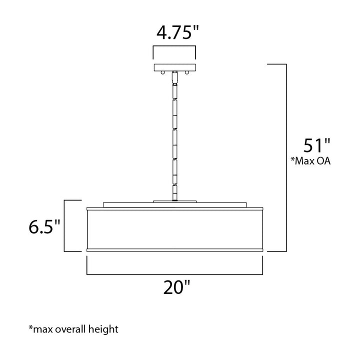 Prime Acoustic 20 LED Pendant by Studio M Lighting – line drawing