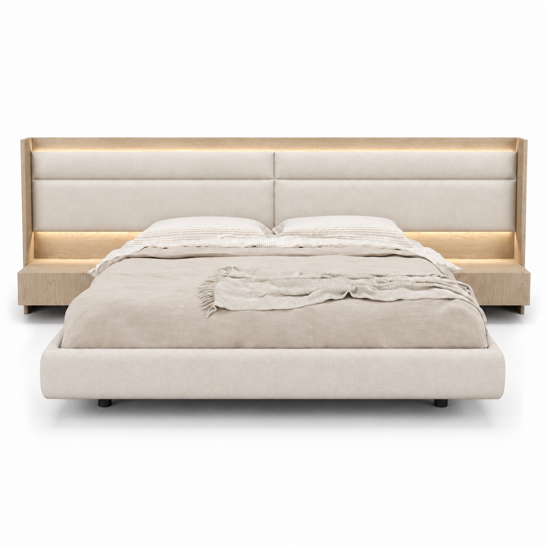 Roman Bed with Integrated Nightstands Huppe