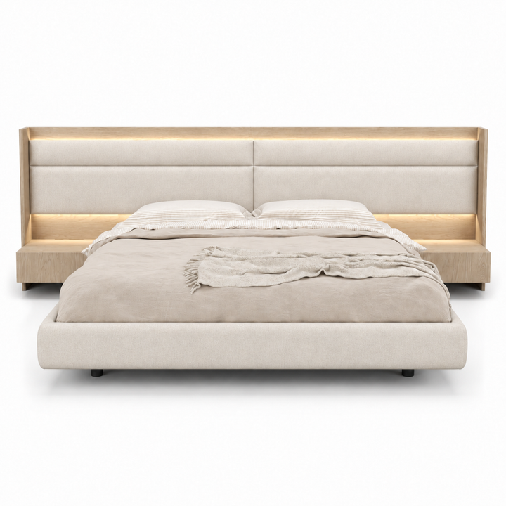 Roman Bed with Integrated Nightstands Huppe