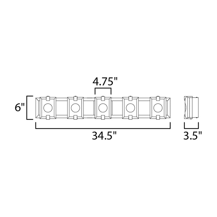 Radiant LED 5-Light Bath Vanity by Studio M Lighting – line drawing