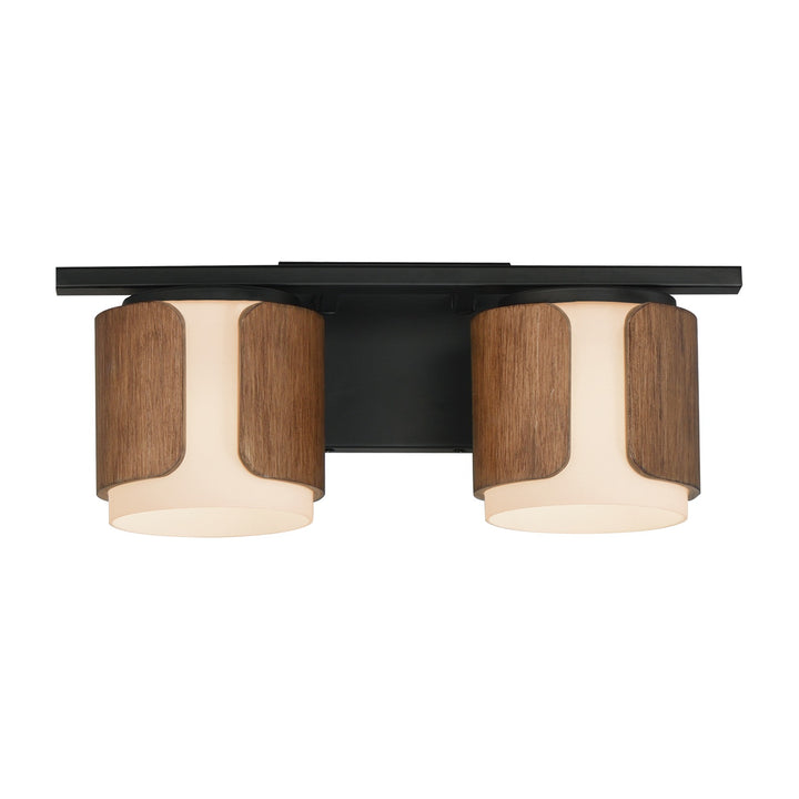 Draughtsman 2-Light Bath Vanity by Studio M Lighting in Walnut / Black
