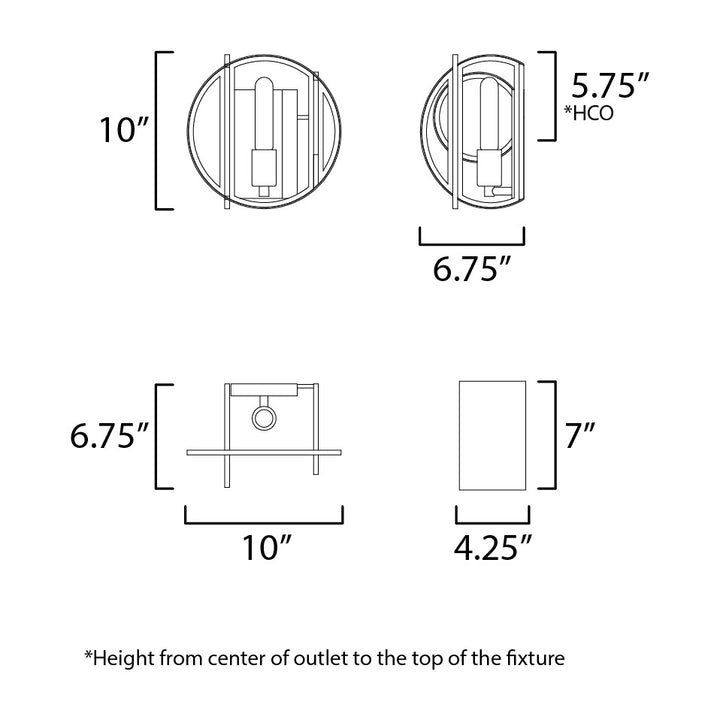 Crux 1-Light Sconce by Studio M Lighting – line drawing