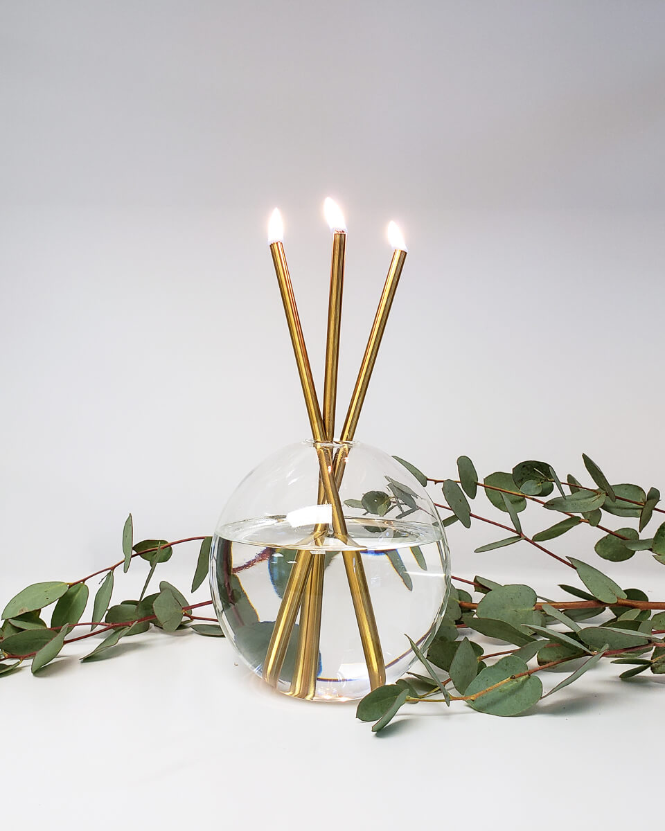 Neva Candle Set — Gold / Clear