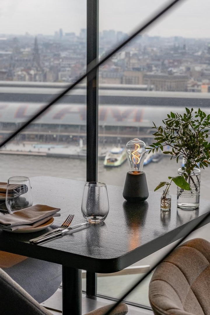Humble One Table Light lifestyle restaurant setting