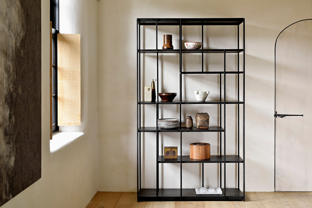 Redish Study Unit Rack Ethnicraft Studio Rack | Black-Tinted Teak & Metal | ModernFurnishings ...