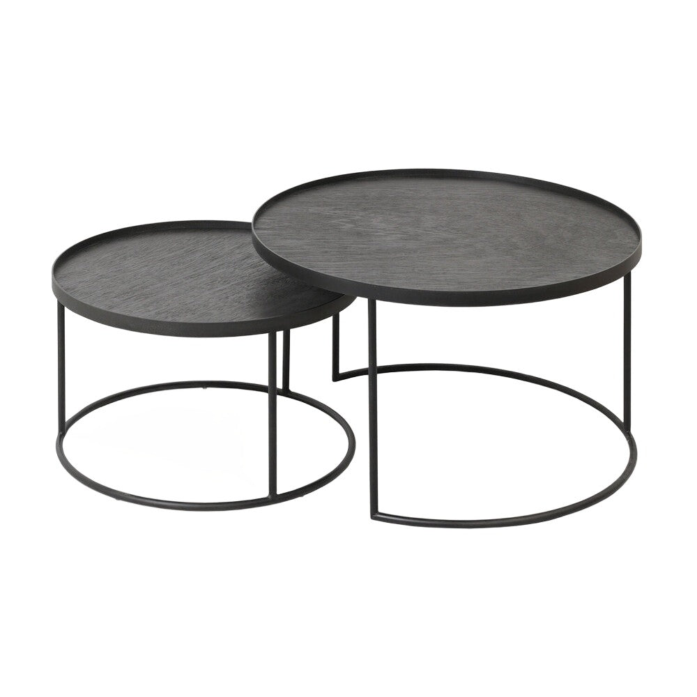 Small Tray Round Coffee Table Set Ethnicraft Media Cabs Ethnicraft