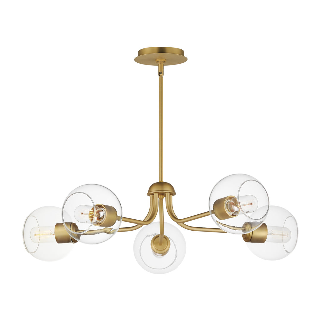 Knox 5-Light Globe Chandelier by Studio M Lighting in Natural Aged Brass