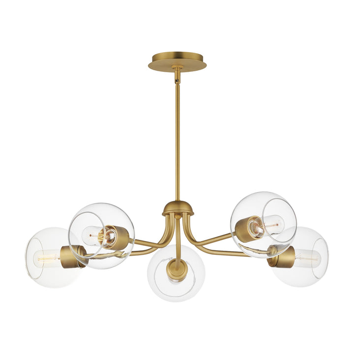 Knox 5-Light Globe Chandelier by Studio M Lighting in Natural Aged Brass
