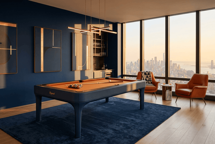 Luca Leather Modern Slate Pool Table