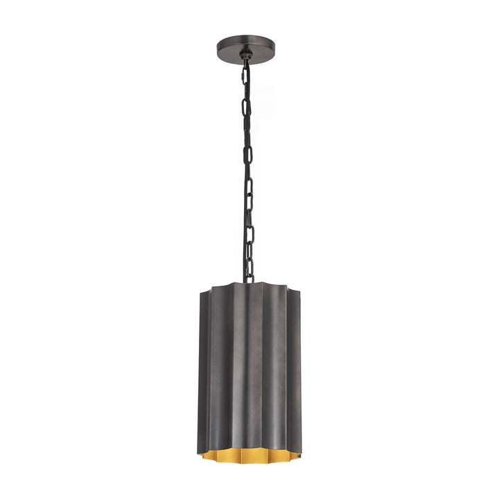 Allegra 1-Light Mini Pendant by Studio M Lighting in Gunmetal / Gold