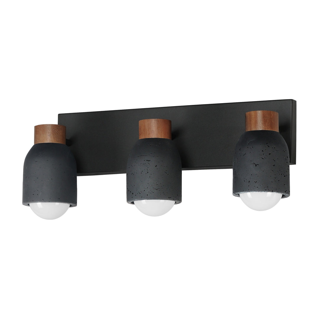 Pompeii 3-Light Bath Vanity by Studio M Lighting in Lava / Black