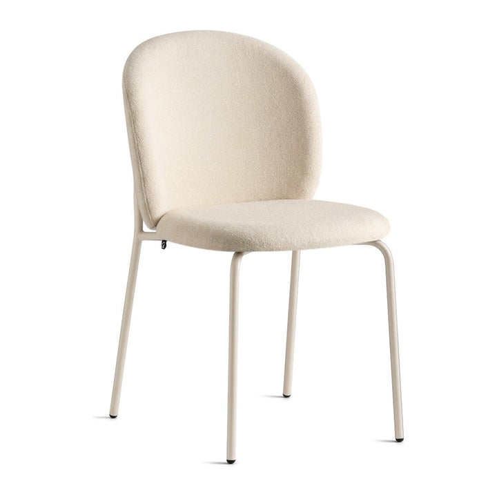 Cozy Mid Dining Chair in Matte Hemp with Rain Sand seat, white background