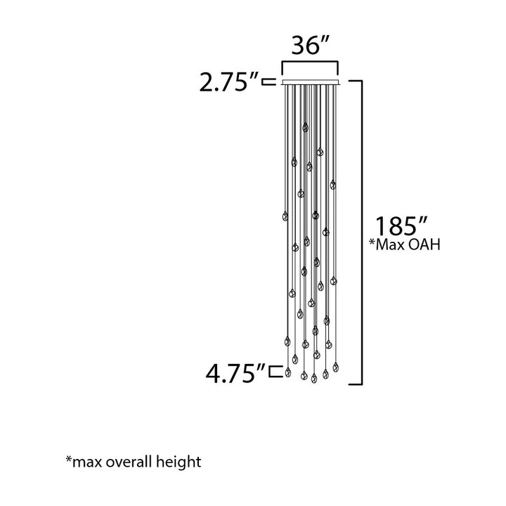 Pebble 30-Light LED Pendant by Studio M Lighting – line drawing