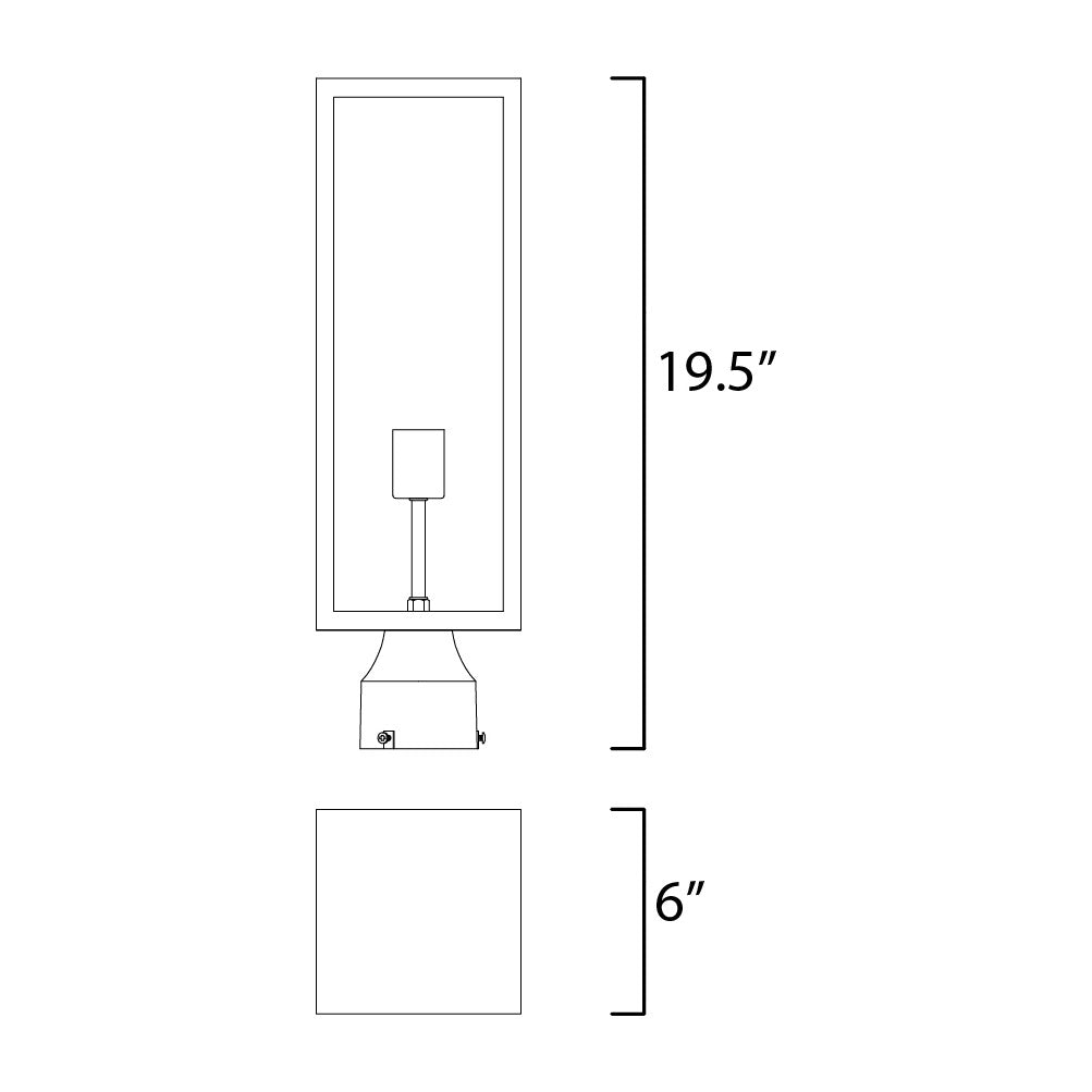 Catalina 1-Light Outdoor Pole/Post Lantern by Studio M Lighting – line drawing