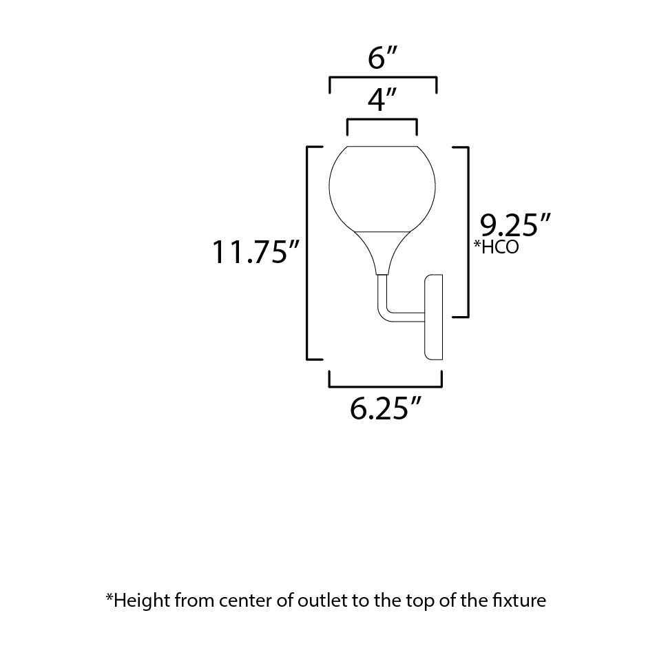 Neve 1-Light Wall Scone by Studio M Lighting – line drawing