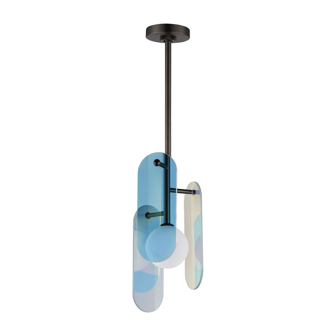 Megalith - Glass Megalith Stem Hung Pendant by Studio M Lighting in Brushed Bronze
