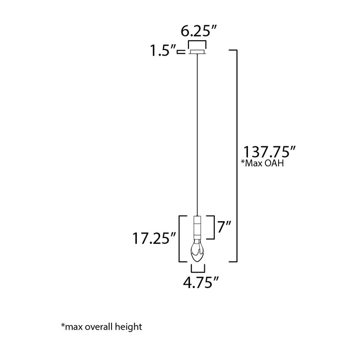 Burgeon LED Single Pendant by Studio M Lighting – line drawing