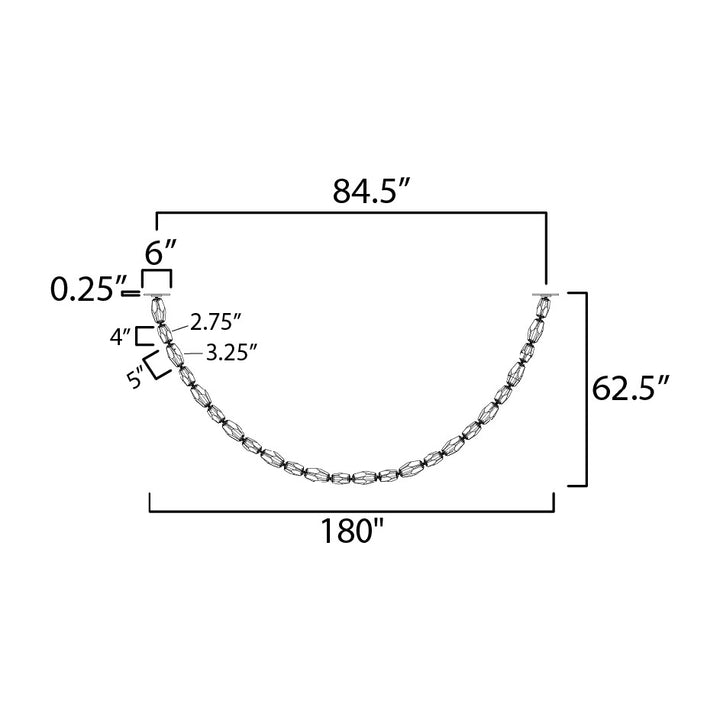Dolce Vita 180" LED Pendant by Studio M Lighting – line drawing