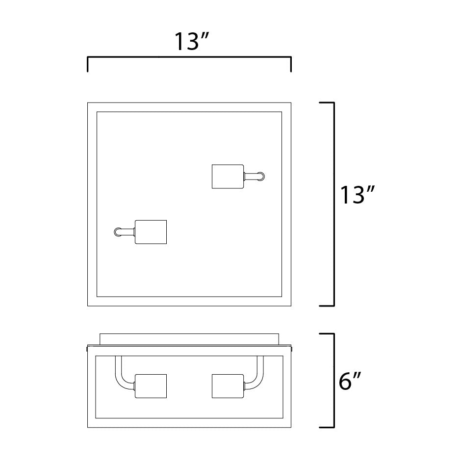 Catalina 2-Light Outdoor Ceiling Mount by Studio M Lighting – line drawing