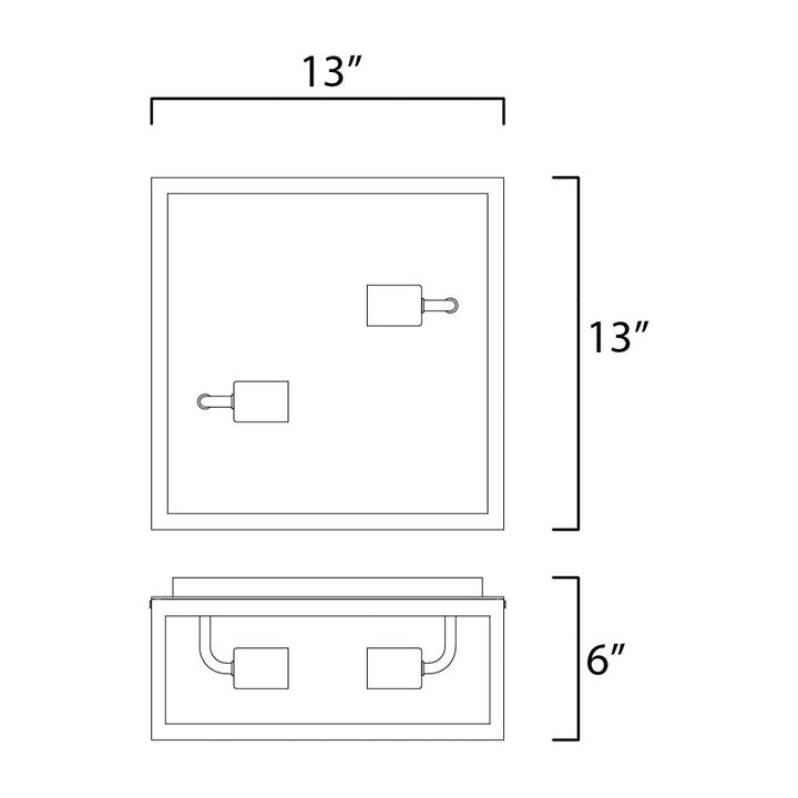Catalina 2-Light Outdoor Ceiling Mount by Studio M Lighting – line drawing