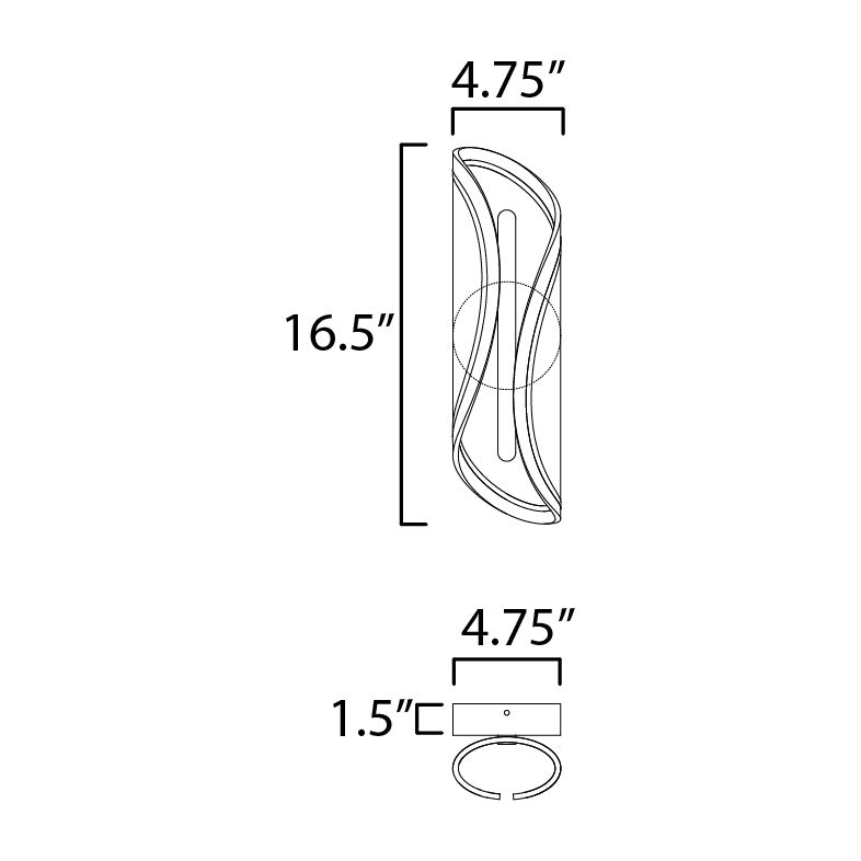 Manta LED Wall Sconce by Studio M Lighting – line drawing
