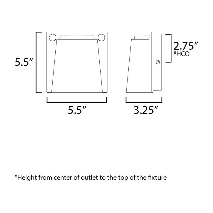 Rivet VX Small LED Outdoor Sconce by Studio M Lighting – line drawing