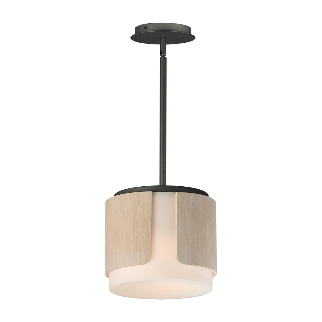 Draughtsman 10 Semi Flush Mount - Pendant by Studio M Lighting in Natural Wood/Charcoal