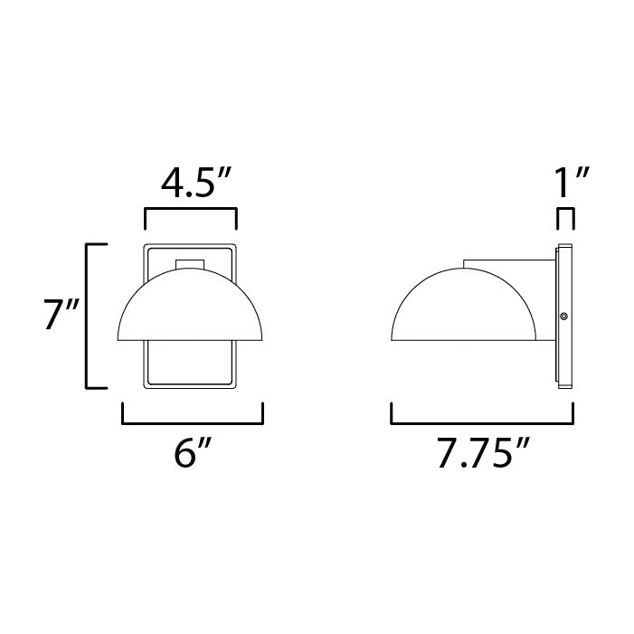 Cauldron 6 LED Outdoor Wall Sconce by Studio M Lighting – line drawing