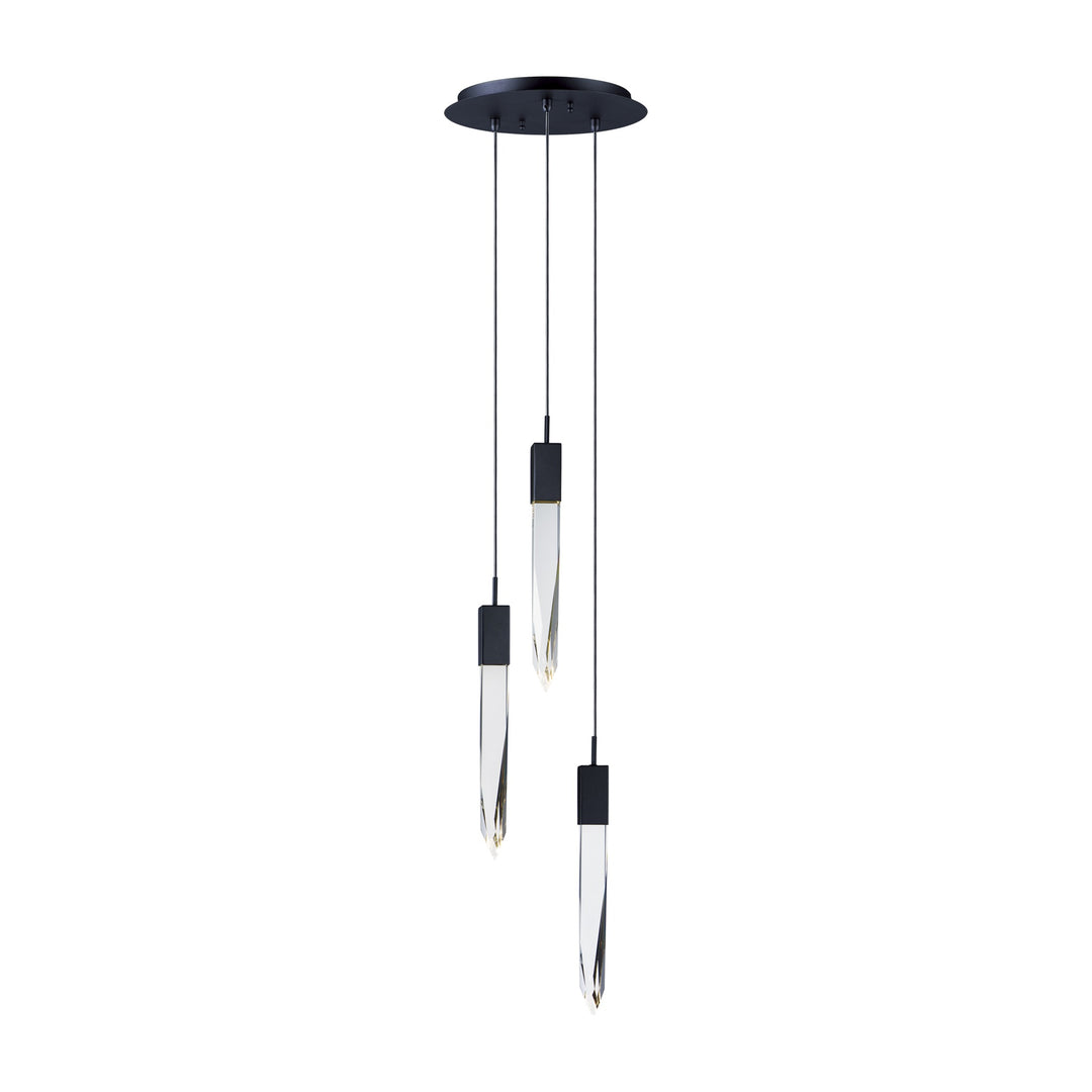 Quartz LED 3-Light Pendant by Studio M Lighting in Black