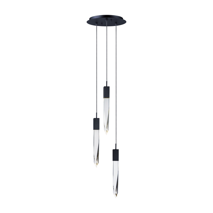 Quartz LED 3-Light Pendant by Studio M Lighting in Black