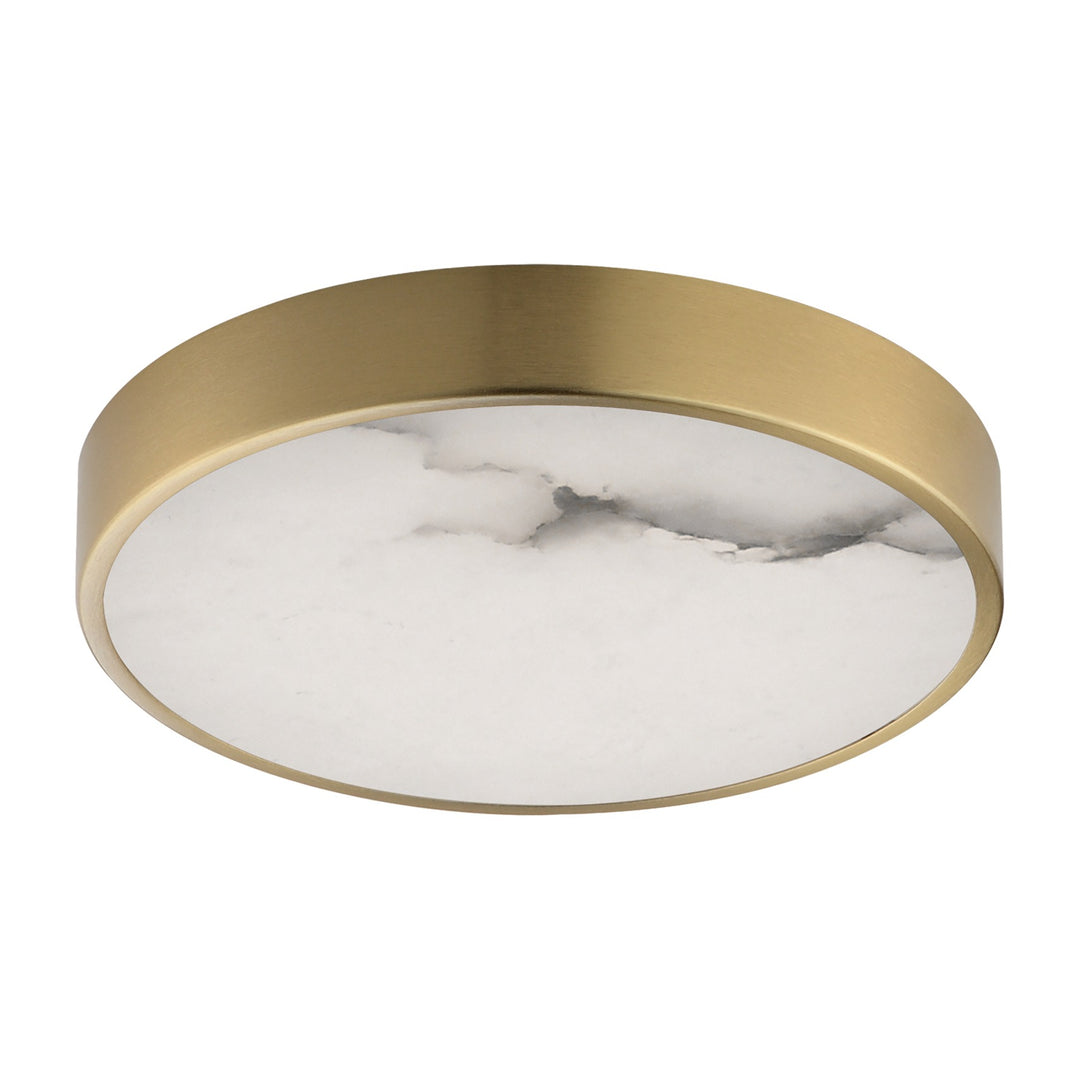Slab 7 LED Alabaster Flush Mount by Studio M Lighting in Natural Aged Brass