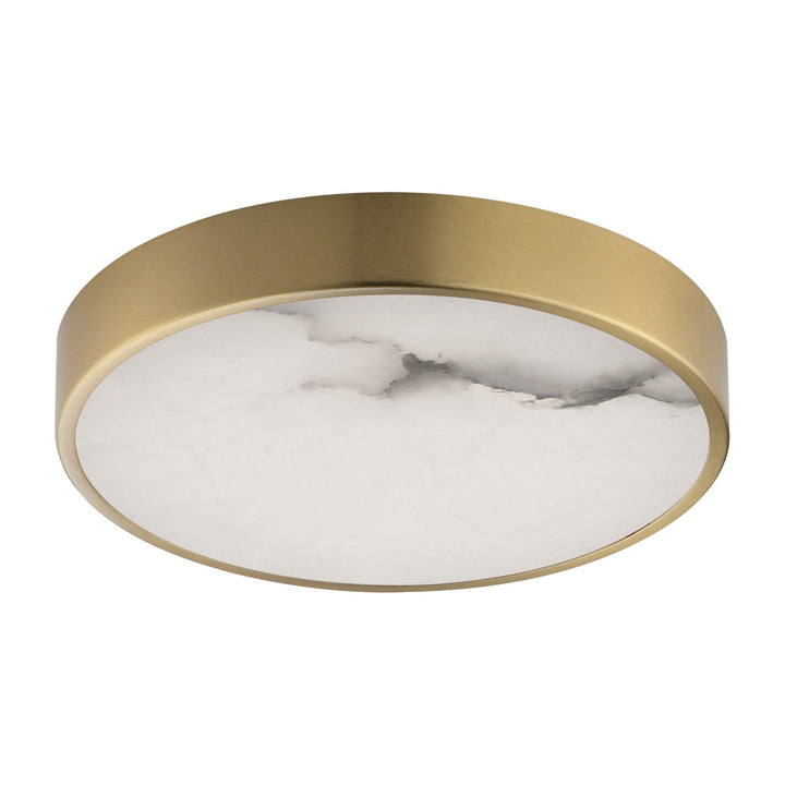 Slab 7 LED Alabaster Flush Mount by Studio M Lighting in Natural Aged Brass