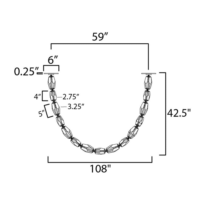 Dolce Vita 108" LED Pendant by Studio M Lighting – line drawing
