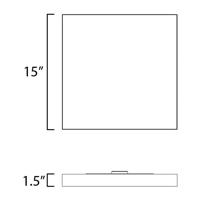 Trim 15.5" SQ LED Flush Mount 3000K by Studio M Lighting – line drawing