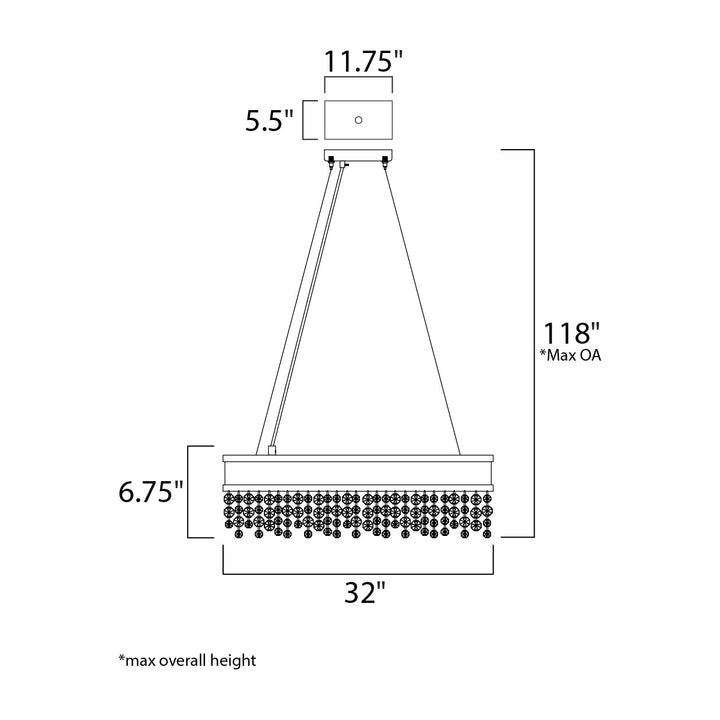 Mystic 22-Light LED Pendant 369659 by Studio M Lighting – line drawing