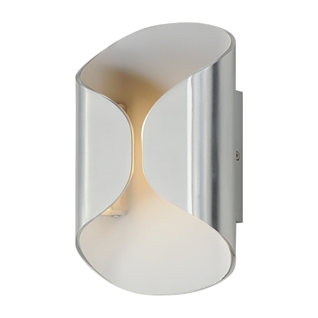 Folio 10" LED Outdoor Wall Lamp by Studio M Lighting in Satin Aluminum / White