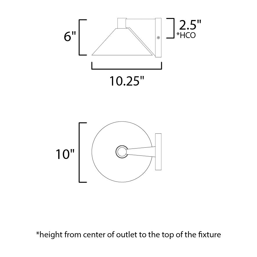 Conoid LED Conoid Large LED Outdoor Wall Sconce by Studio M Lighting – line drawing